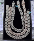 Mosaic Set VVS1 Moissanite Cuban Link Chain 18K Gold GRA Certified Iced Out