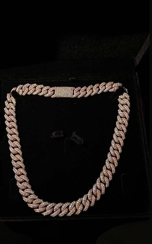 VVS1 Moissanite Cuban Link Chain | 18K Gold Dipped, GRA Certified, Iced Out Clasp