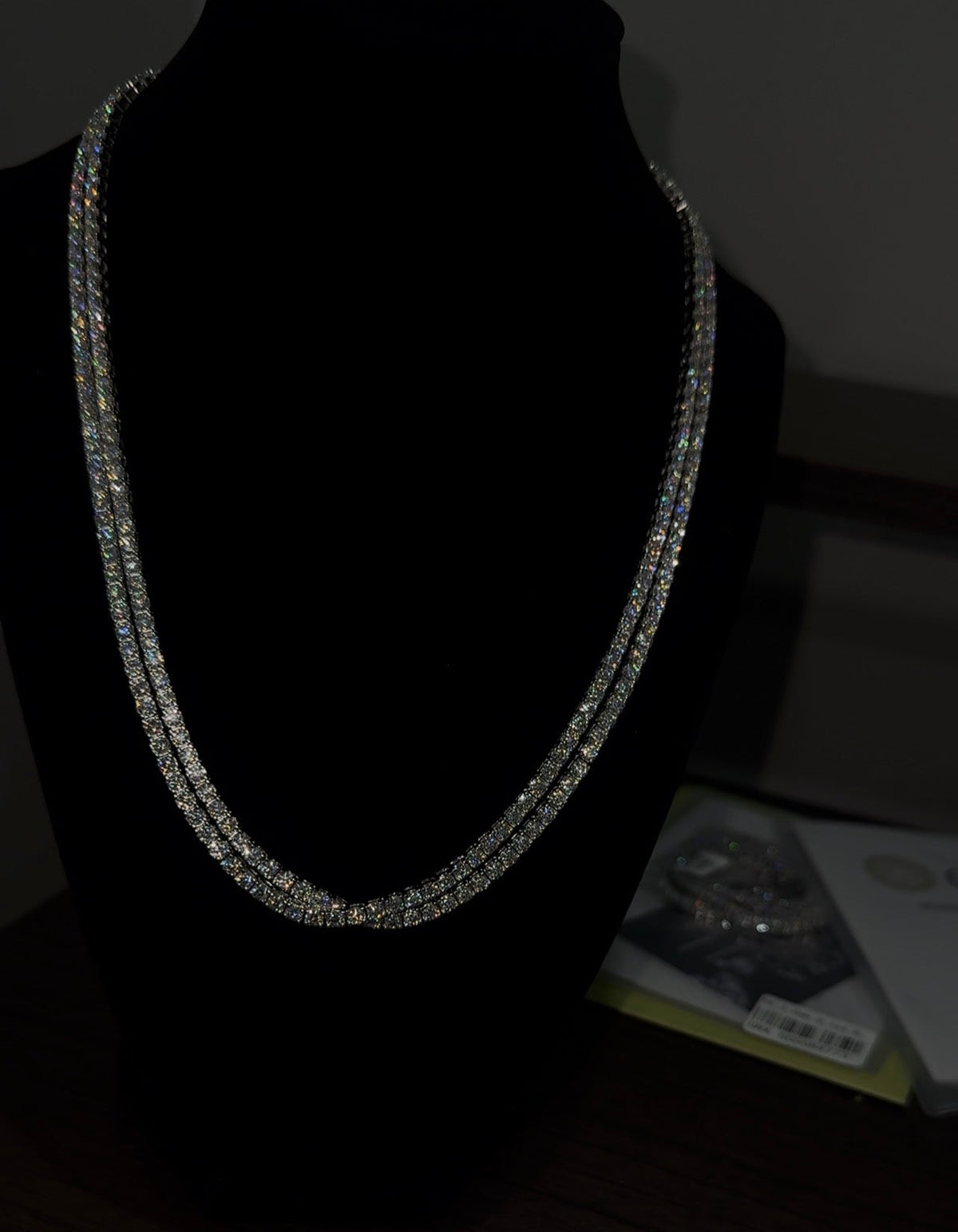 VVS1 Moissanite Tennis Chain – Custom Length 18K Gold over S925