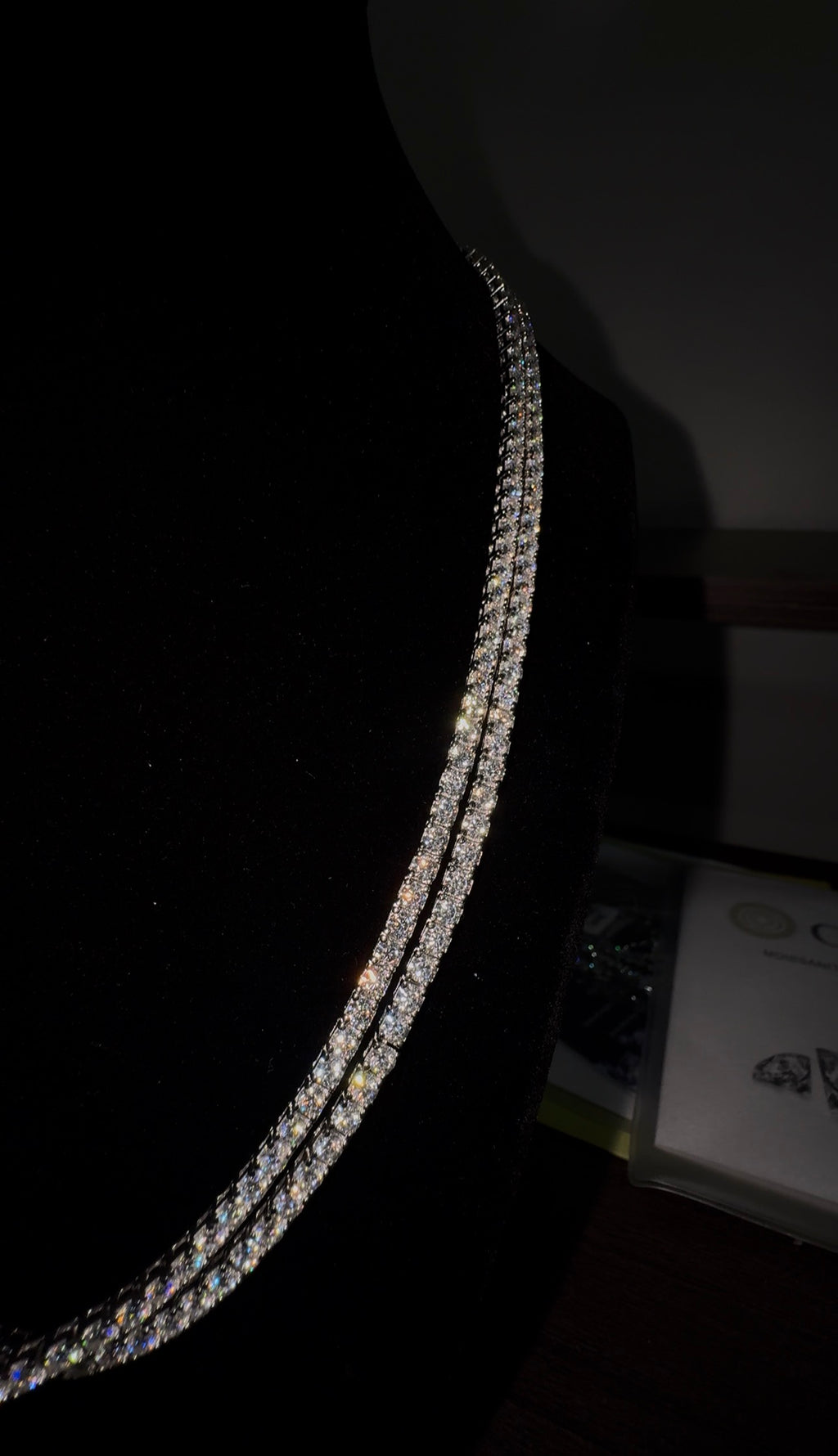 VVS1 Moissanite Tennis Chain – Custom Length 18K Gold over S925