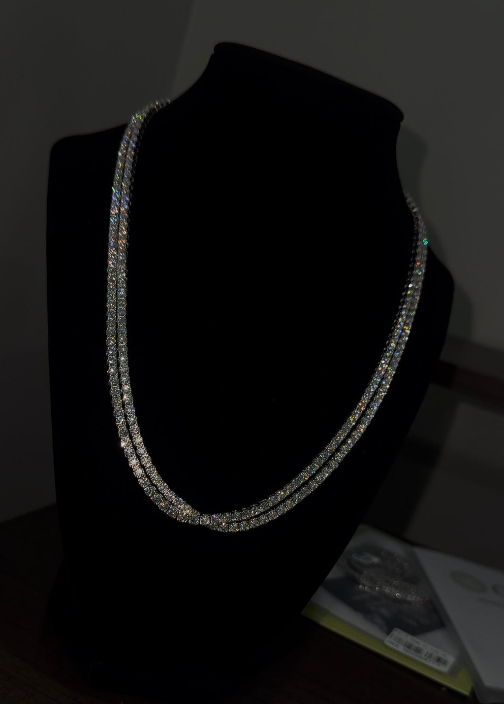 VVS1 Moissanite Tennis Chain – Custom Length 18K Gold over S925