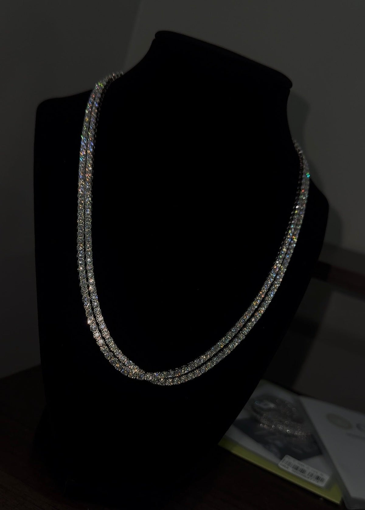 VVS1 Moissanite Tennis Chain – Custom Length 18K Gold over S925