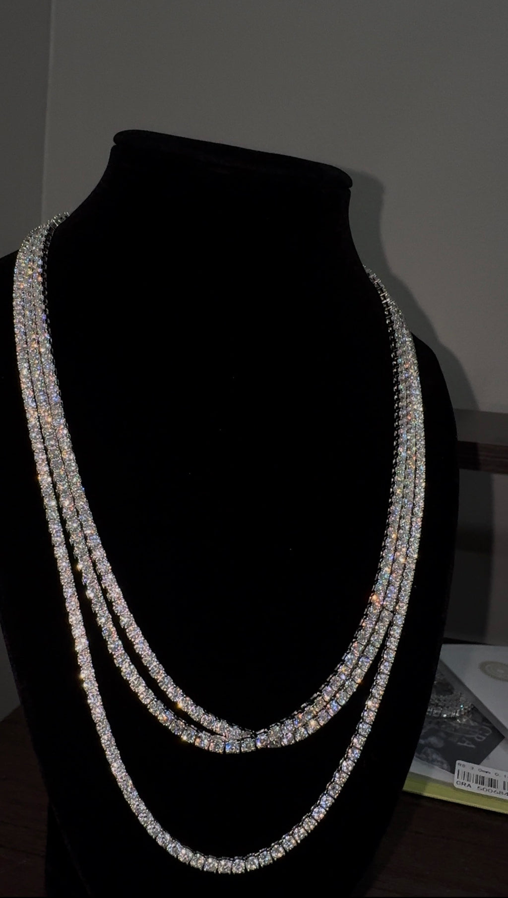 VVS1 Moissanite Tennis Chain – Custom Length 18K Gold over S925