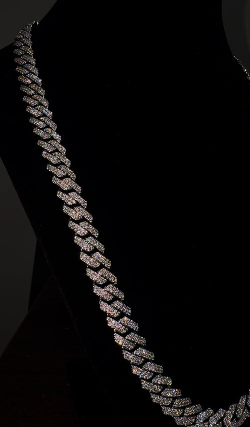 VVS1 Moissanite Cuban Chain 10MM-14MM - S925 - GRA Certified