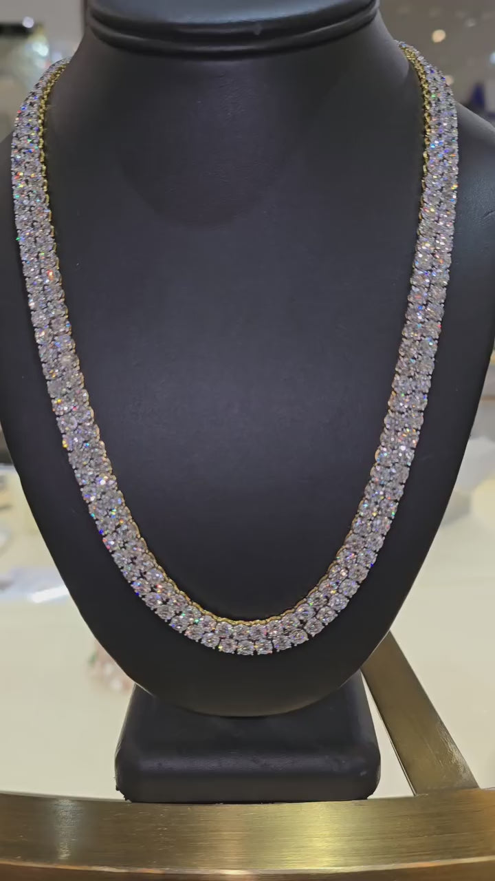 VVS1 Moissanite Tennis Chain – Custom Length 18K Gold over S925